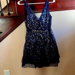 Beautiful Navy blue sequined women’s Formal Semi Formal Dress